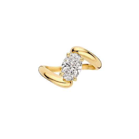 1.50 CT Oval Cut Bypass Style Diamond Engagement Ring
