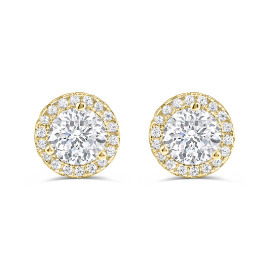 Layla- 1.50 CT Round Moissanite Halo Stud Earrings