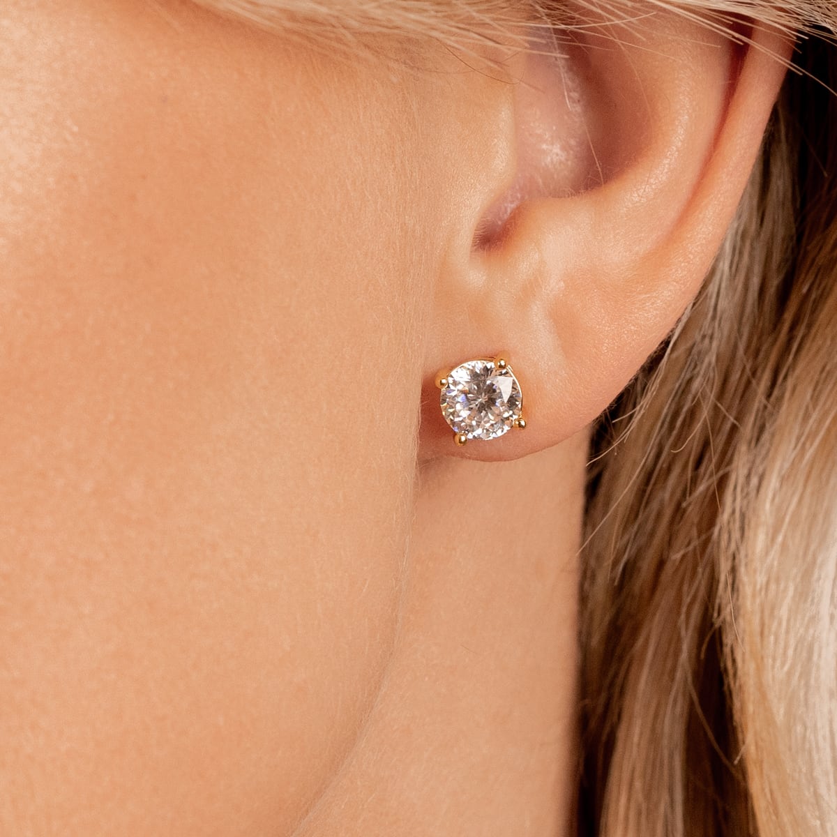 Grace- 1.25 CT Round Moissanite Solitaire Stud Earrings