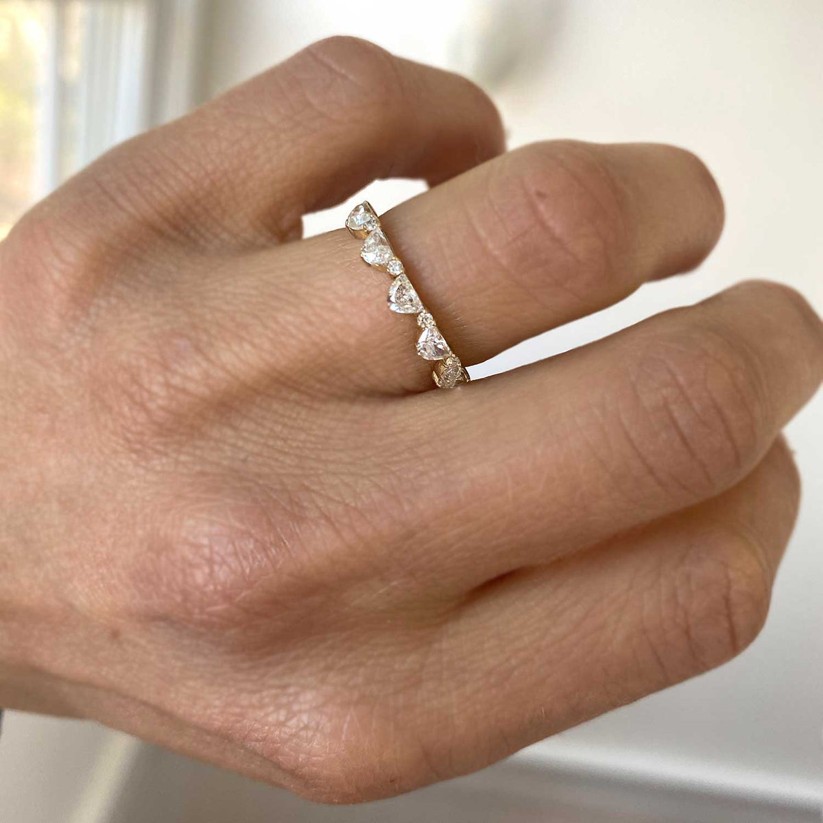 0.82 TCW Half-Moon Wedding Band