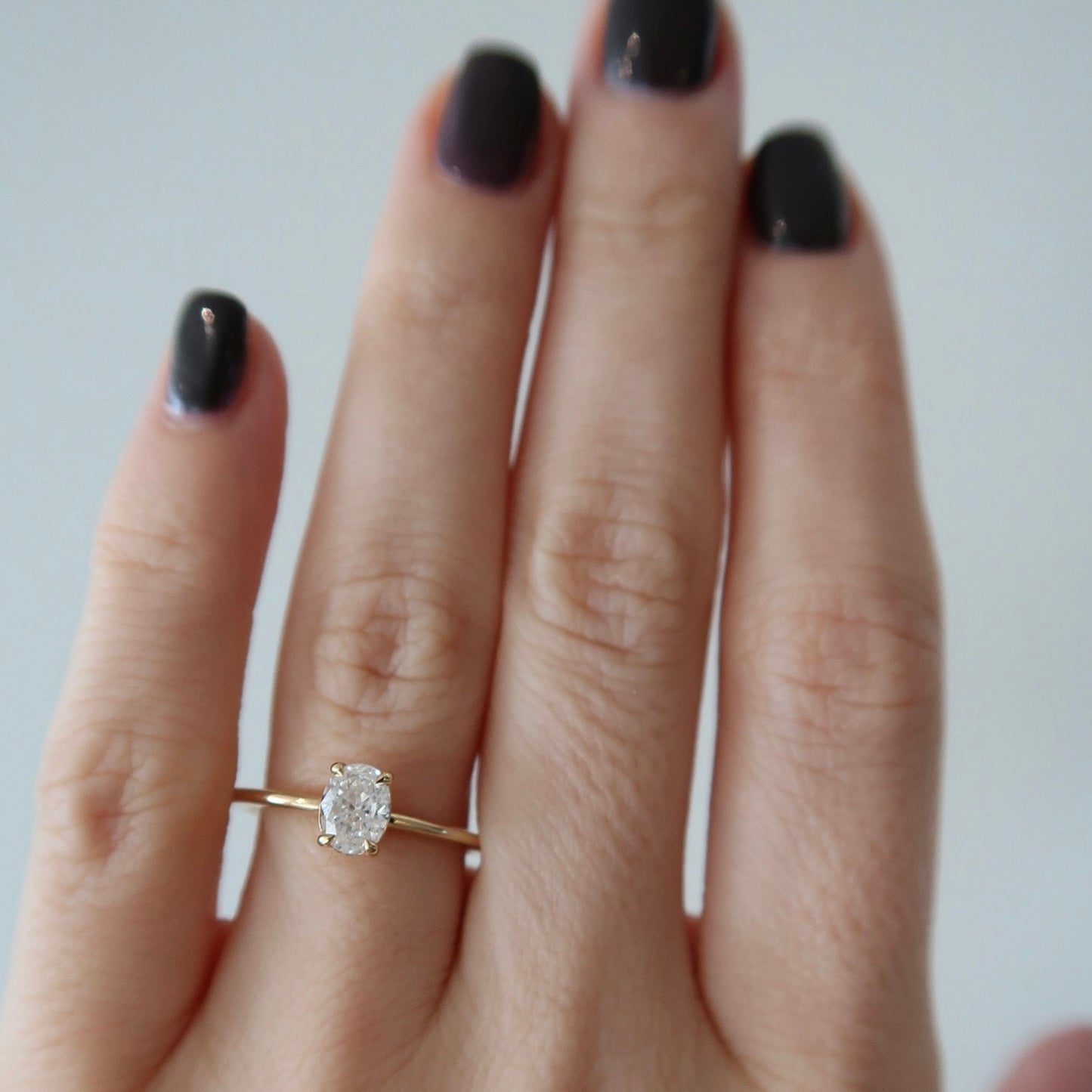 Lola-0.53 Carats Oval Moissanite Solitaire Engagement Ring