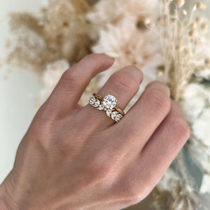 0.51 TCW Round & Marquise cluster Wedding Band