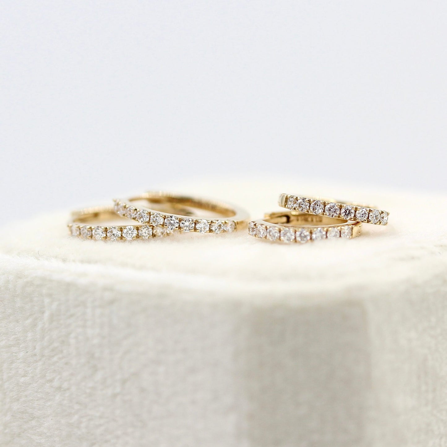 Claire- 0.20 TCW Round Moissanite Hoop Stud Earrings