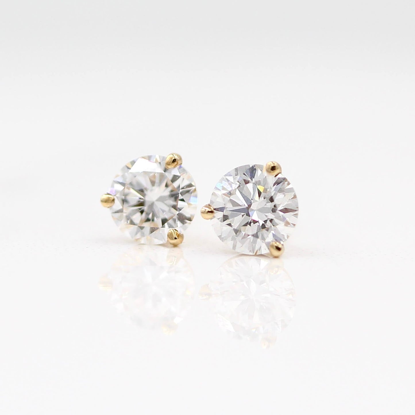 Eleanor- 1.03 CT Round Moissanite Solitaire Stud Earrings