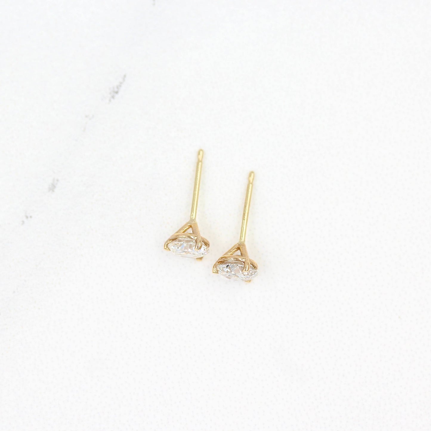 Eleanor- 1.03 CT Round Moissanite Solitaire Stud Earrings