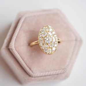 0.35 CT Round Shape CVD Diamond halo Engagement Ring