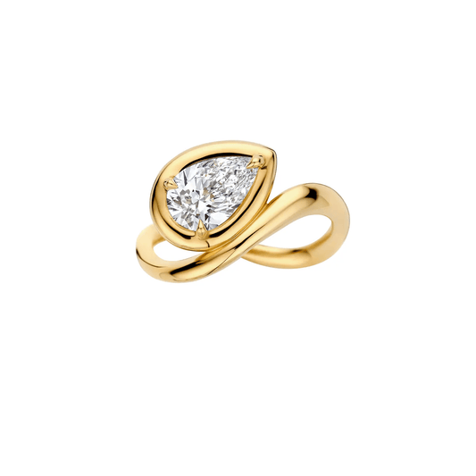 1.20 CT Pear Cut wavy Style Diamond Engagement Ring