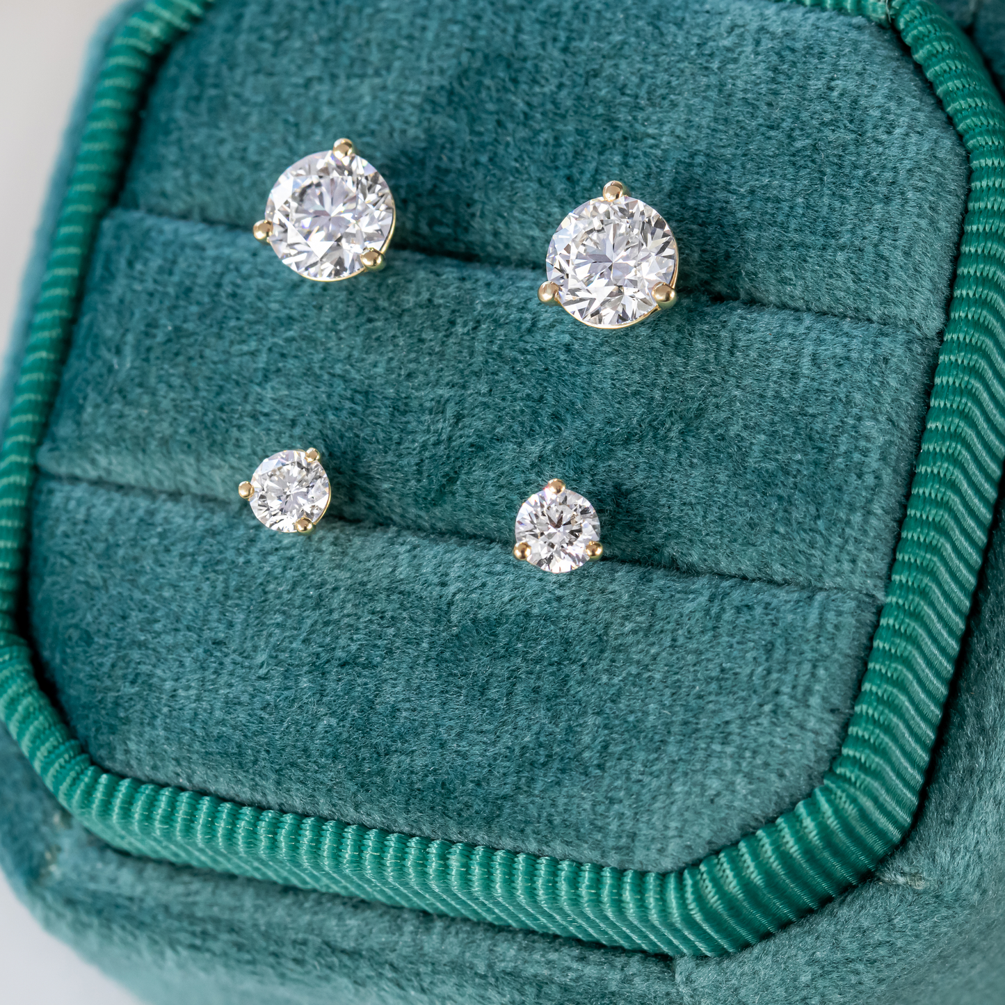 Olivia- 0.75 CT Round Moissanite Solitaire Stud Earrings