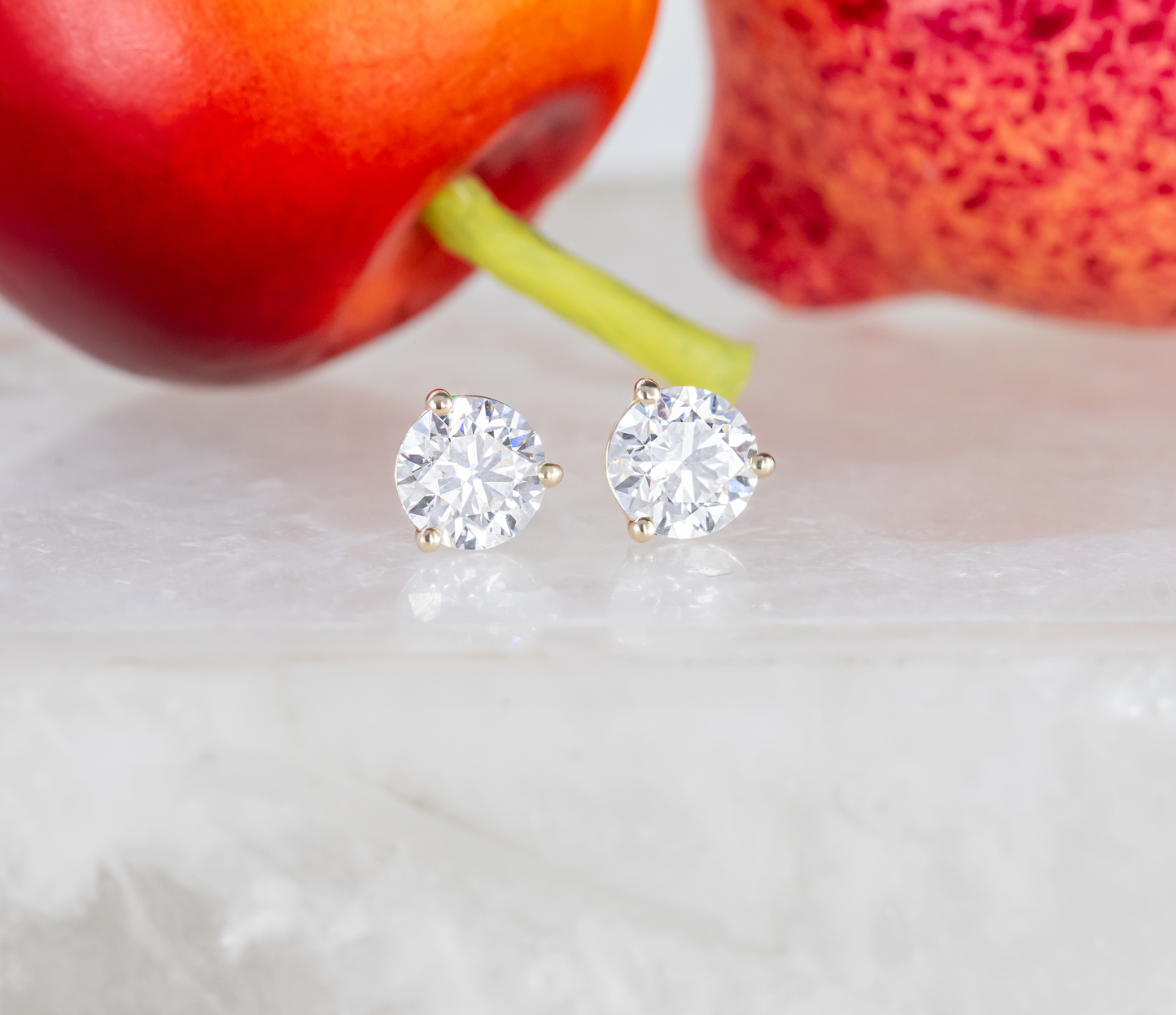 Olivia- 0.75 CT Round Moissanite Solitaire Stud Earrings