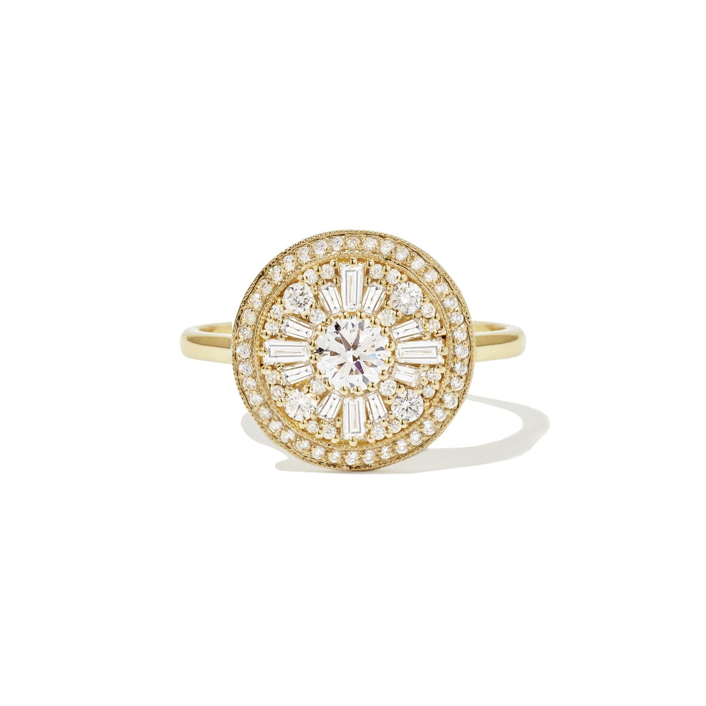 0.35 CT Round Shape CVD Diamond Halo Engagement Ring