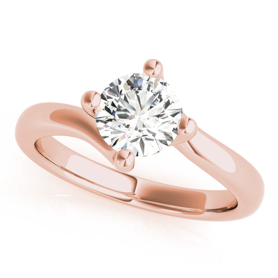 Kaitlyn-1.0 Carats Round Moissanite Solitaire Engagement Ring