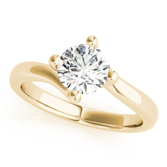 Kaitlyn-1.0 Carats Round Moissanite Solitaire Engagement Ring