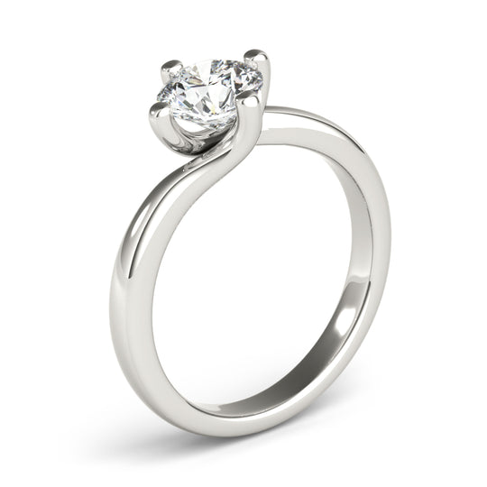Kaitlyn-1.0 Carats Round Moissanite Solitaire Engagement Ring