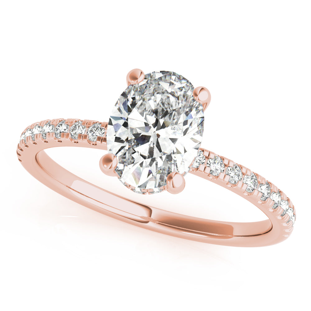 Alice-1.0 Carats Oval Moissanite Pave Engagement Ring