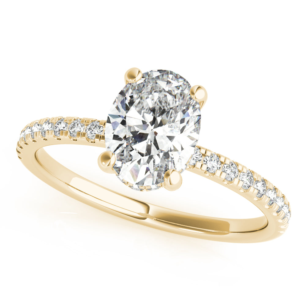 Alice-1.0 Carats Oval Moissanite Pave Engagement Ring