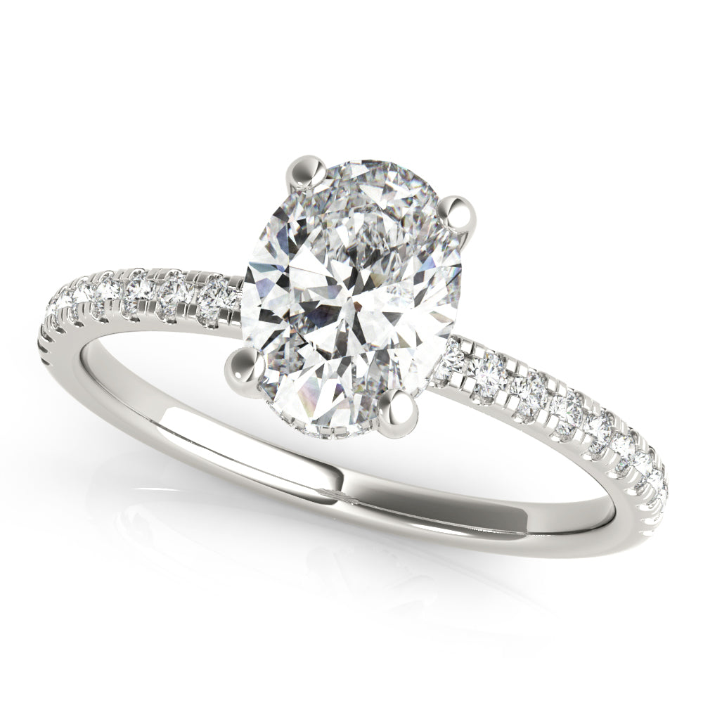 Alice-1.0 Carats Oval Moissanite Pave Engagement Ring