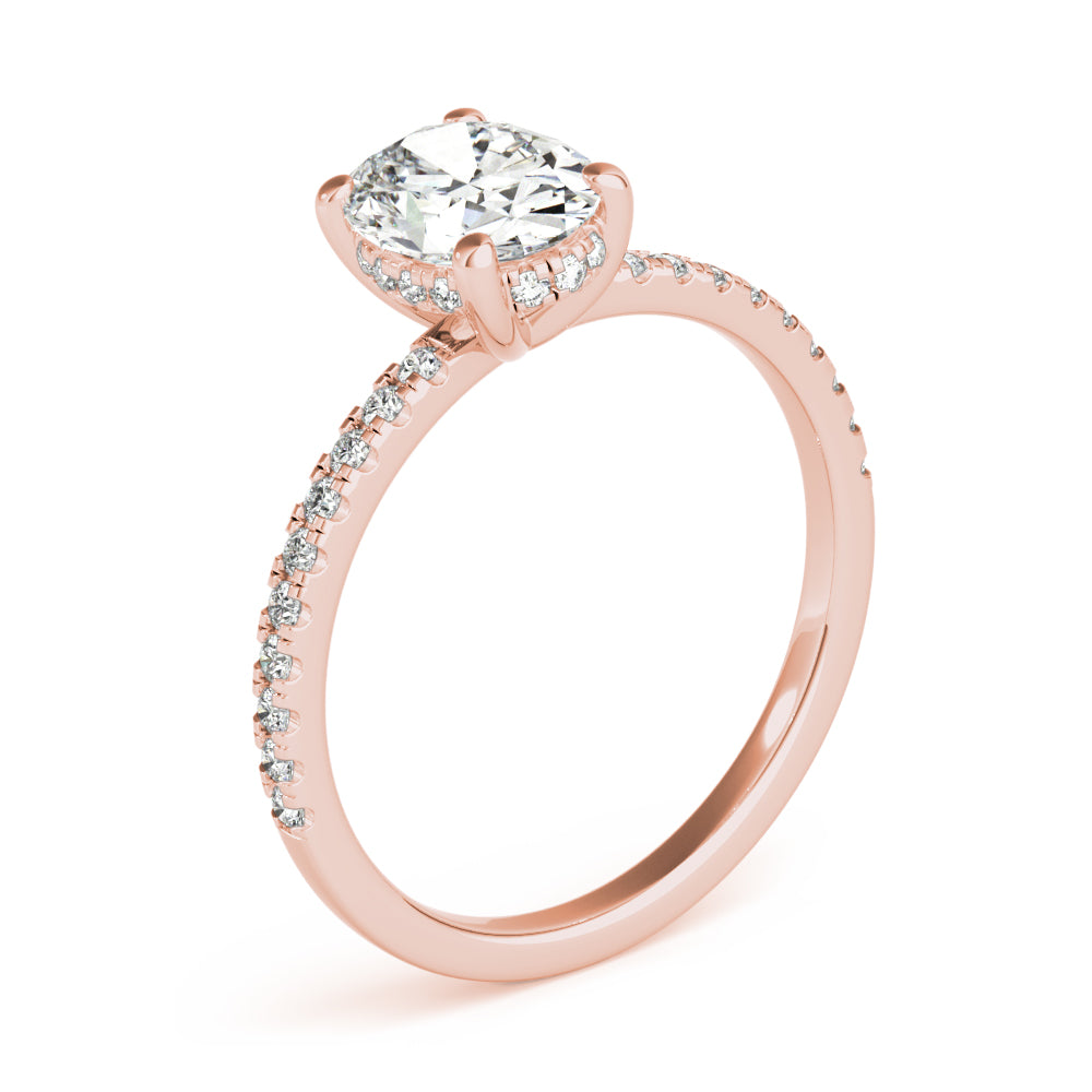 Alice-1.0 Carats Oval Moissanite Pave Engagement Ring