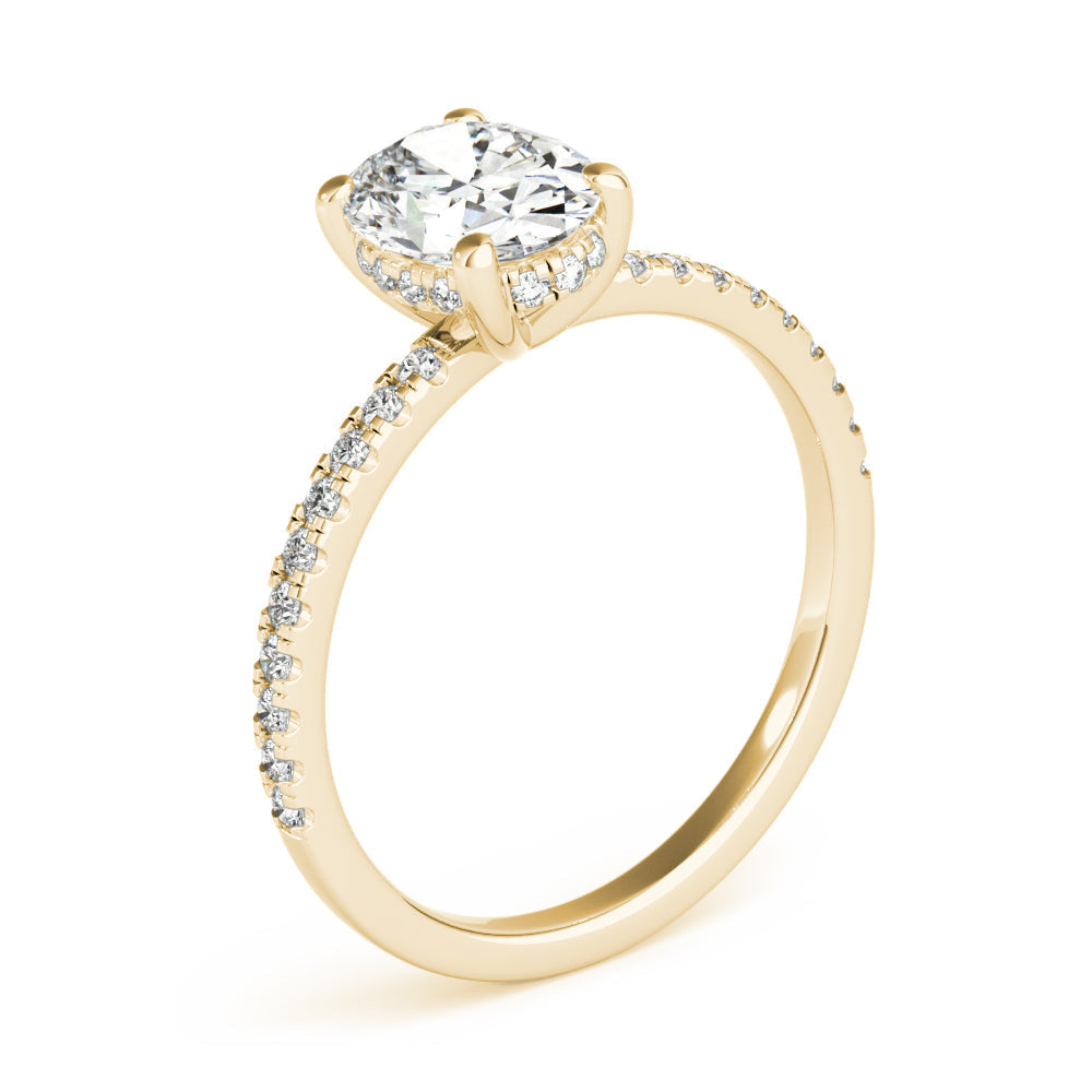 Alice-1.0 Carats Oval Moissanite Pave Engagement Ring