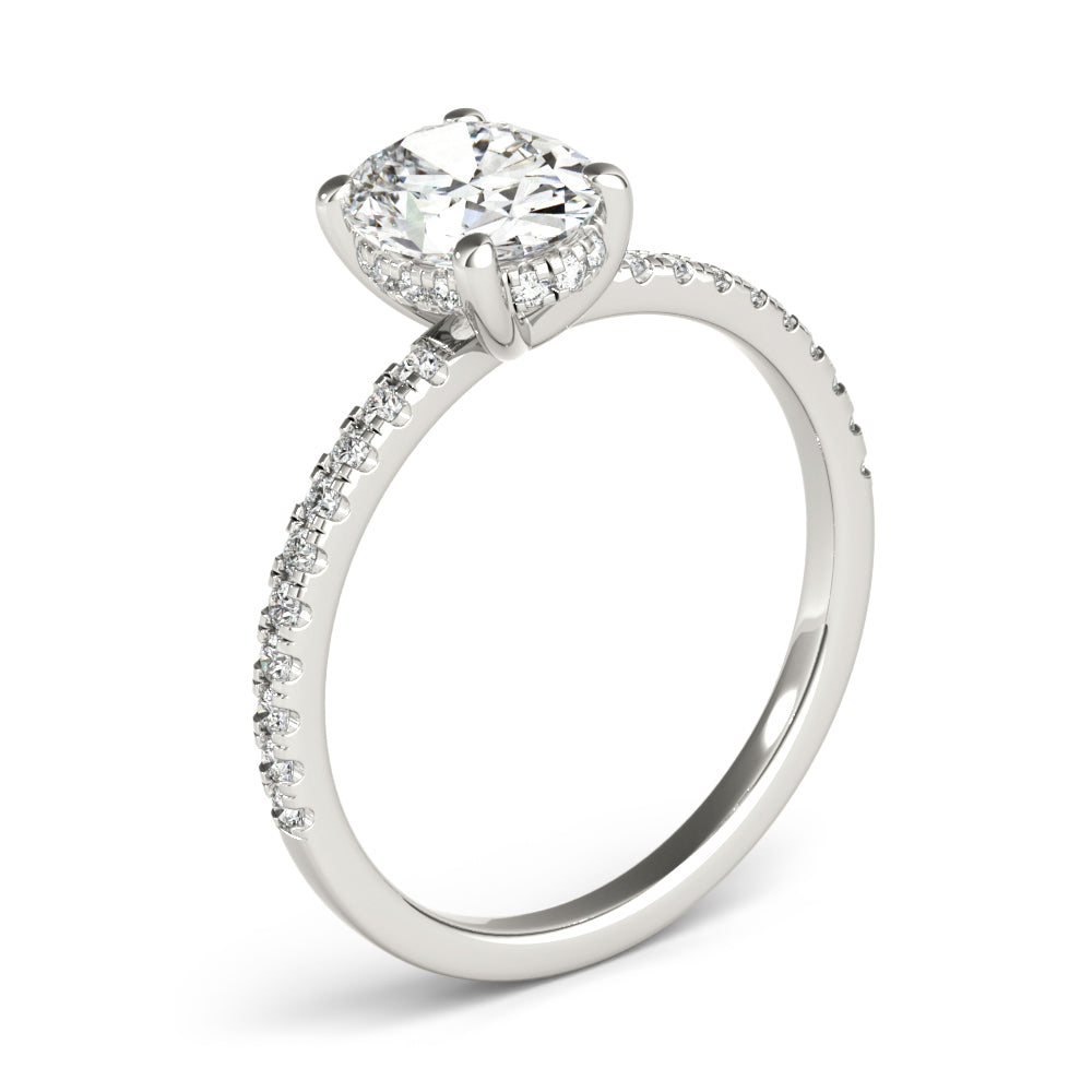Alice-1.0 Carats Oval Moissanite Pave Engagement Ring