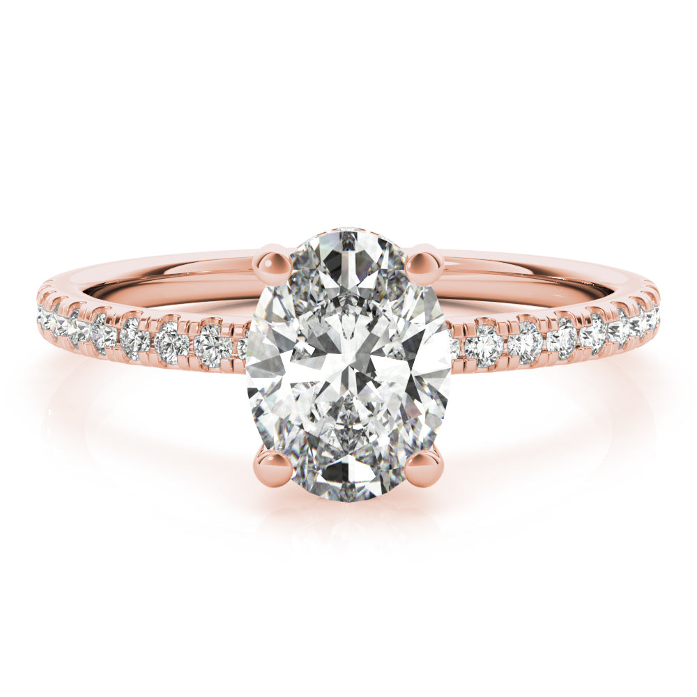 Alice-1.0 Carats Oval Moissanite Pave Engagement Ring
