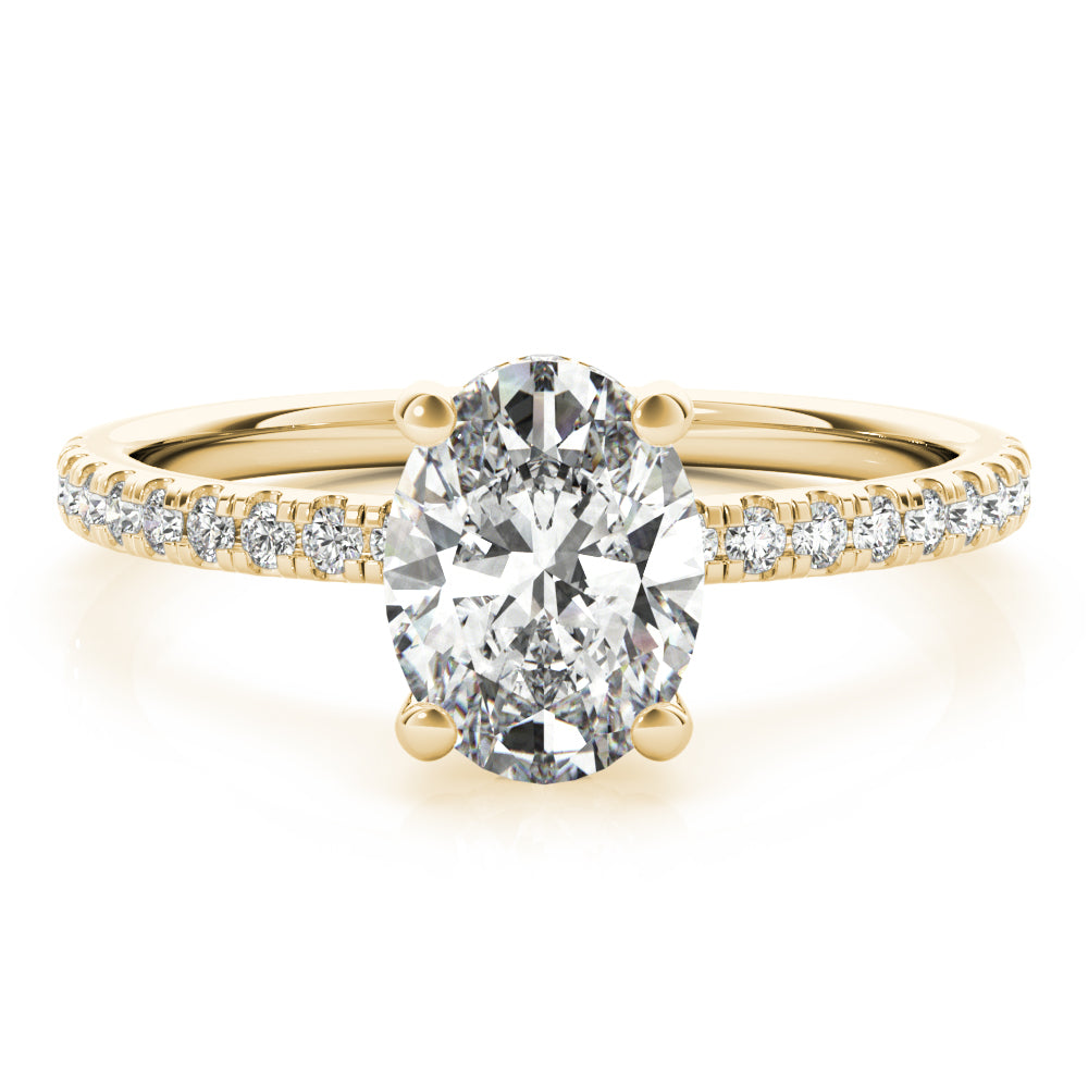 Alice-1.0 Carats Oval Moissanite Pave Engagement Ring