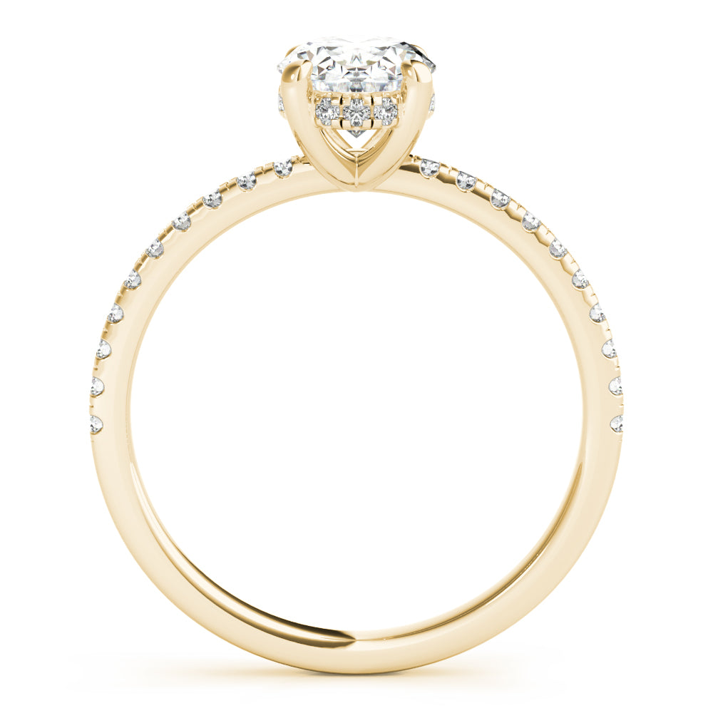 Alice-1.0 Carats Oval Moissanite Pave Engagement Ring
