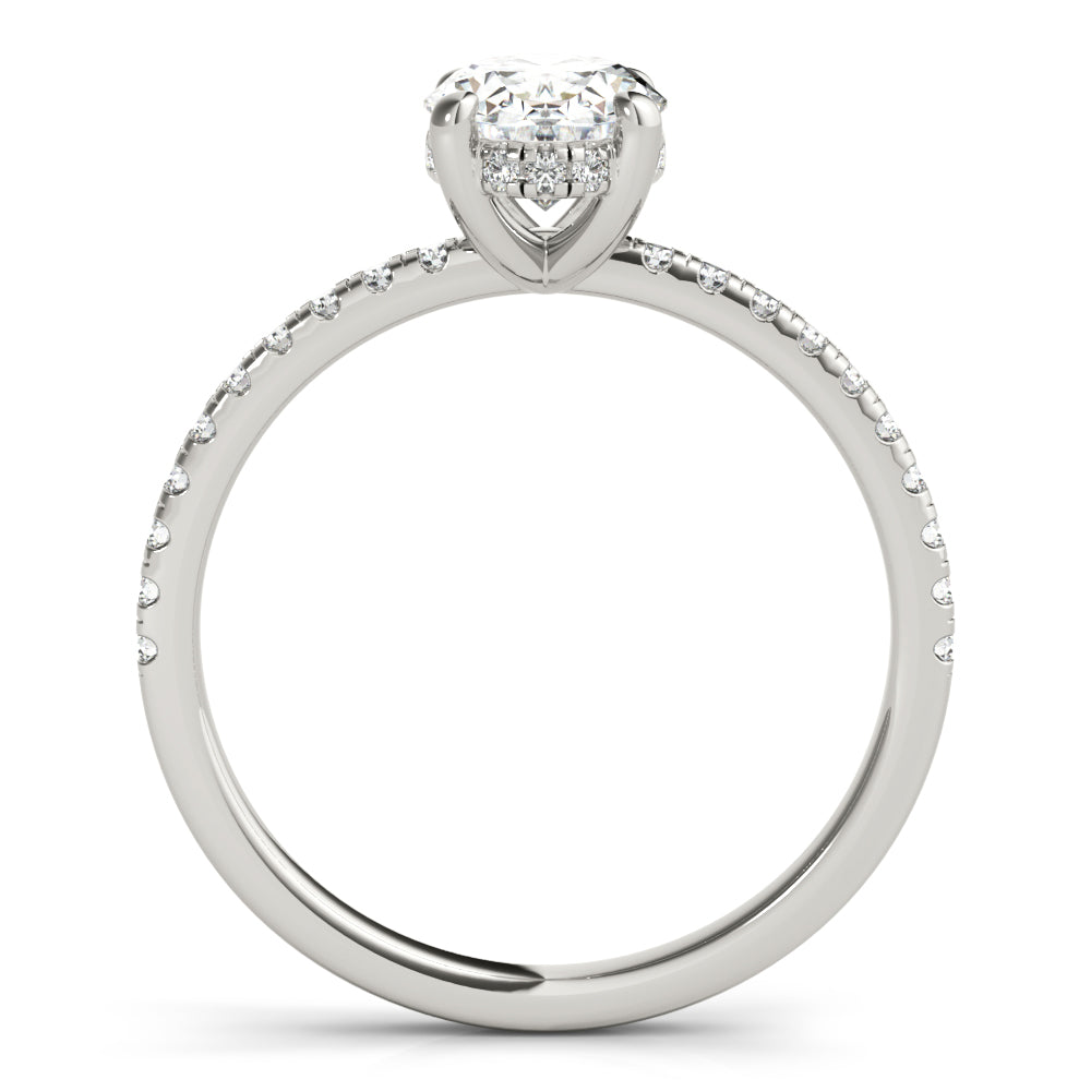 Alice-1.0 Carats Oval Moissanite Pave Engagement Ring
