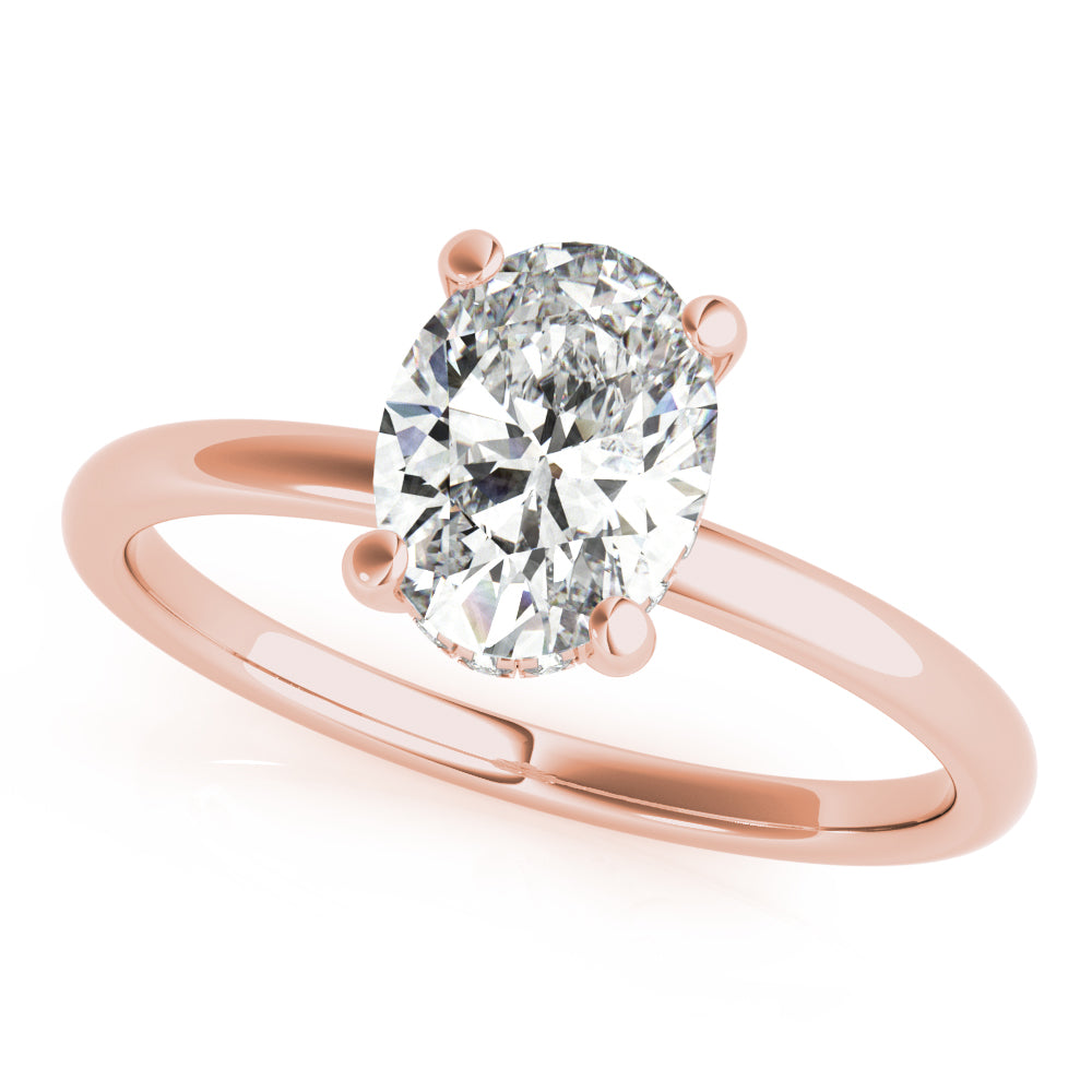 Daisy-2.0 Carats Oval Moissanite Hidden Halo Engagement Ring
