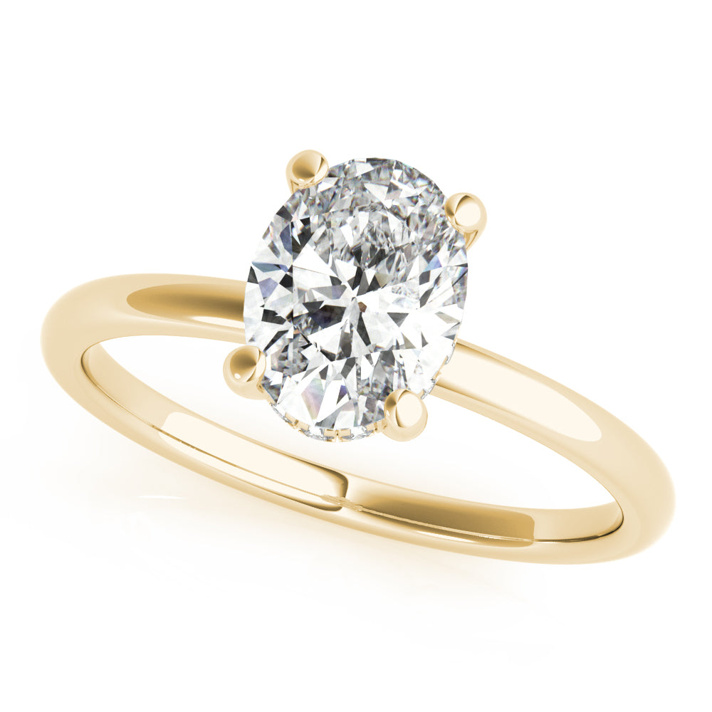 Daisy-2.0 Carats Oval Moissanite Hidden Halo Engagement Ring