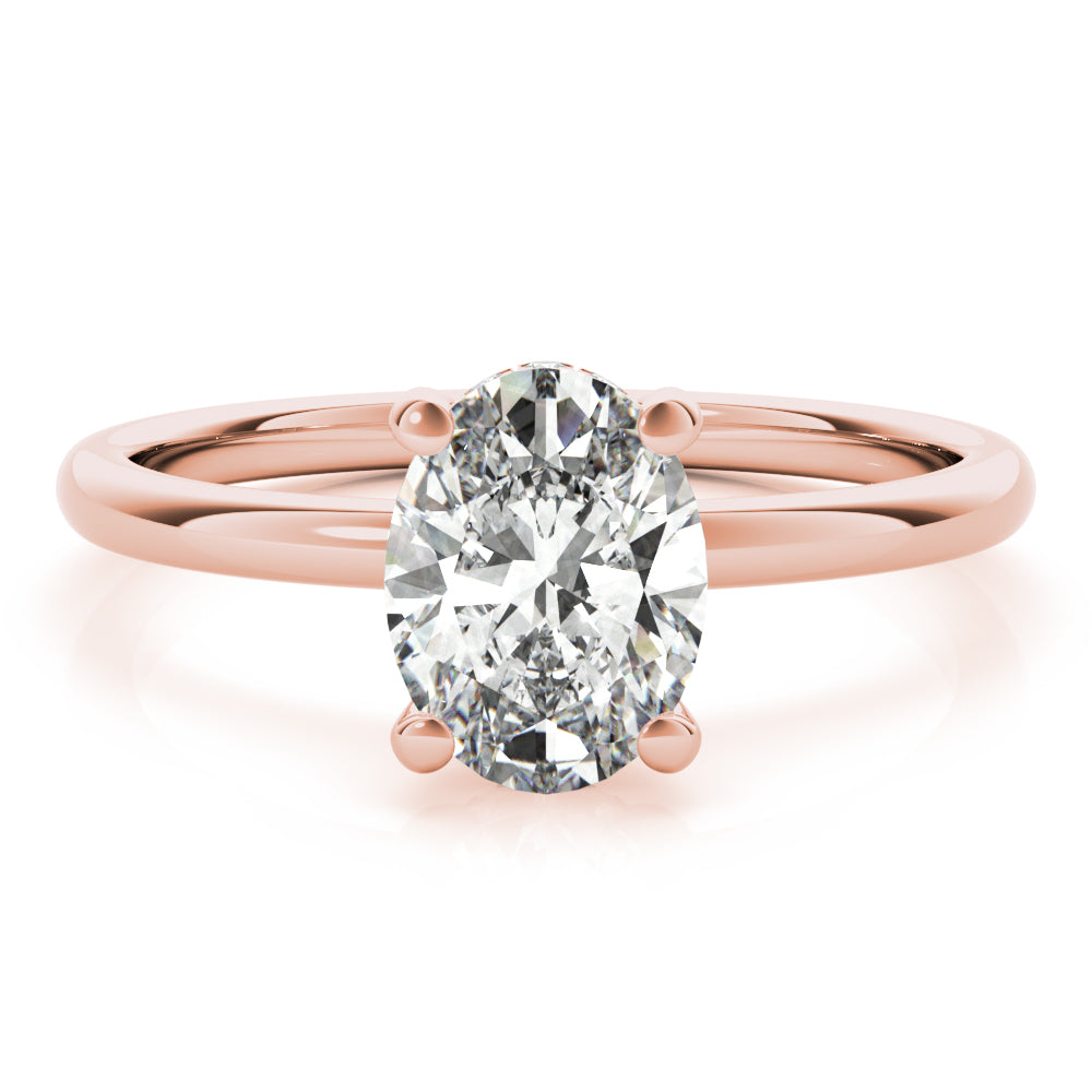 Daisy-2.0 Carats Oval Moissanite Hidden Halo Engagement Ring