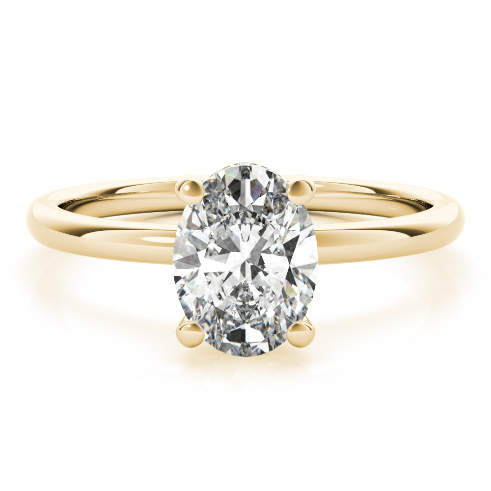 Daisy-2.0 Carats Oval Moissanite Hidden Halo Engagement Ring