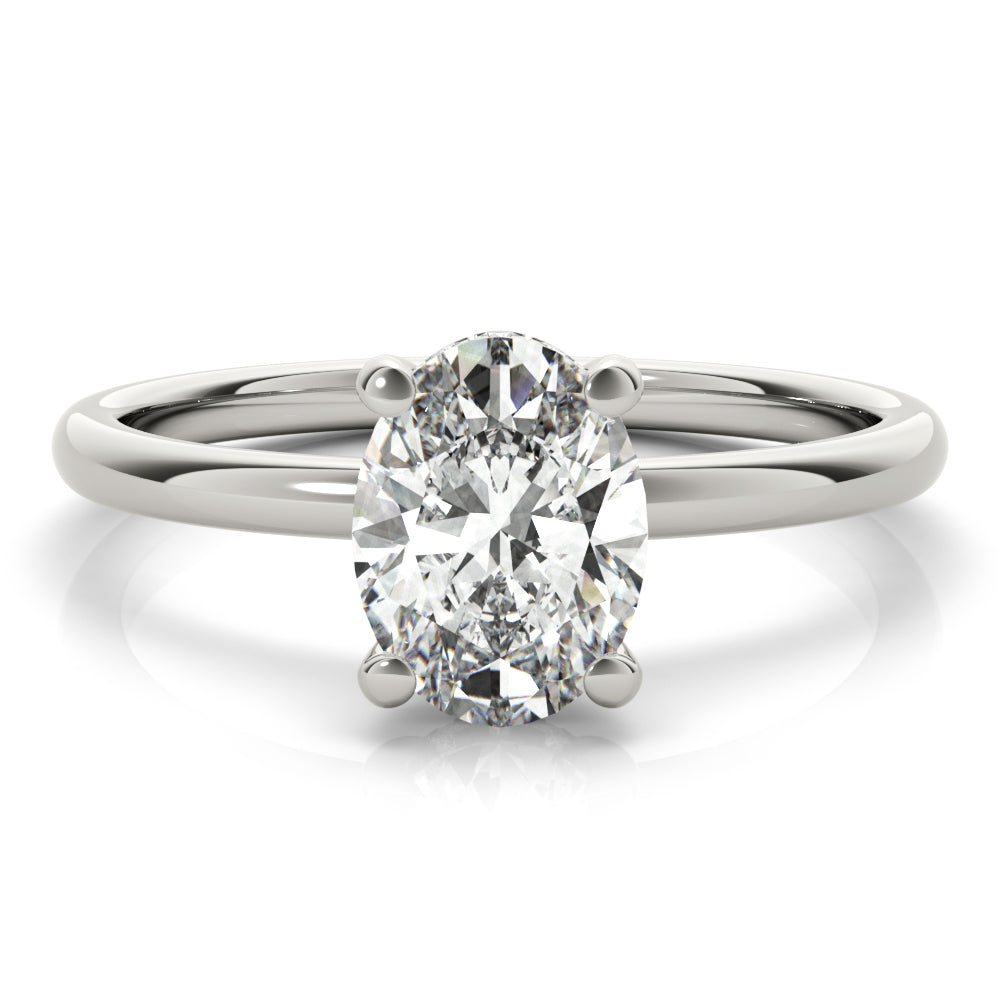 Daisy-2.0 Carats Oval Moissanite Hidden Halo Engagement Ring