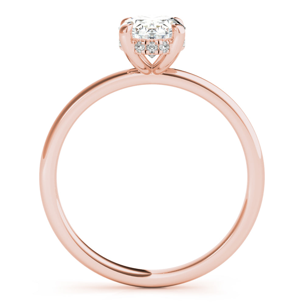 Daisy-2.0 Carats Oval Moissanite Hidden Halo Engagement Ring