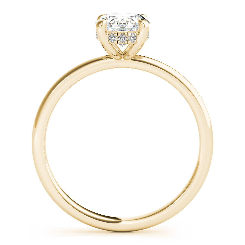 Daisy-2.0 Carats Oval Moissanite Hidden Halo Engagement Ring