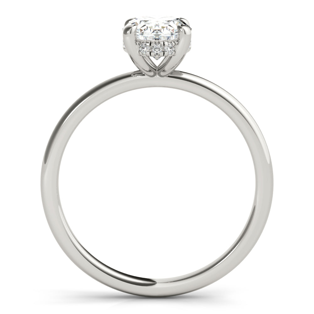Daisy-2.0 Carats Oval Moissanite Hidden Halo Engagement Ring
