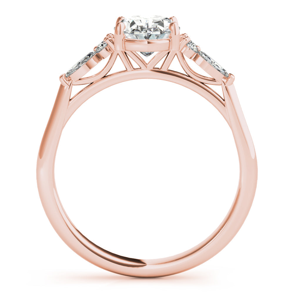 Aniyah-2.0 Carats Oval Moissanite Cluster Engagement Ring