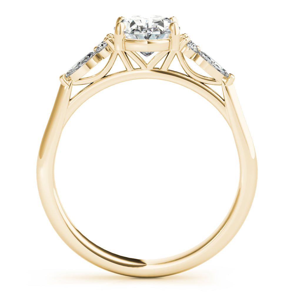 Aniyah-2.0 Carats Oval Moissanite Cluster Engagement Ring