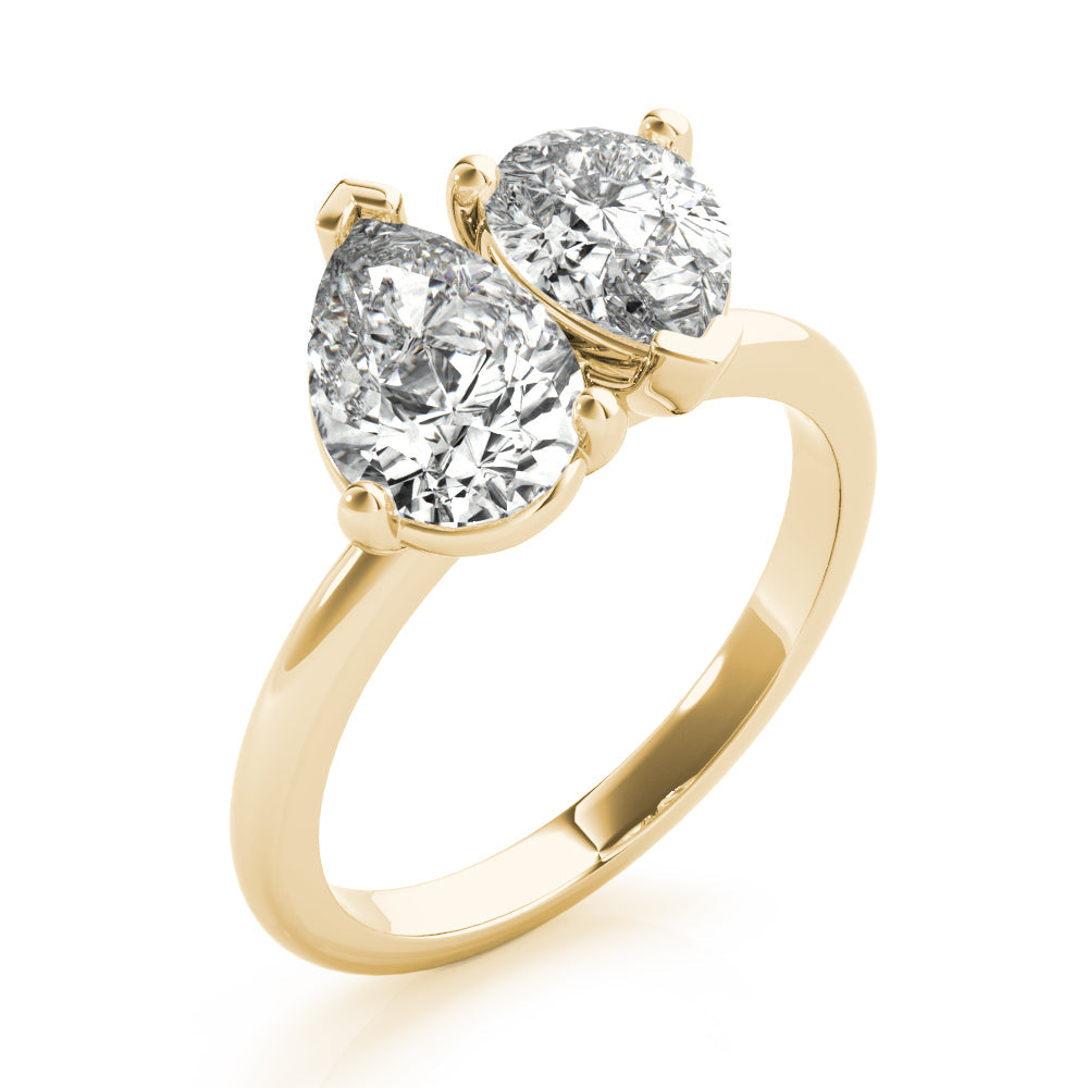 Jenna-2.50 Carats Pear & Marquise Moissanite Two Stone Engagement Ring