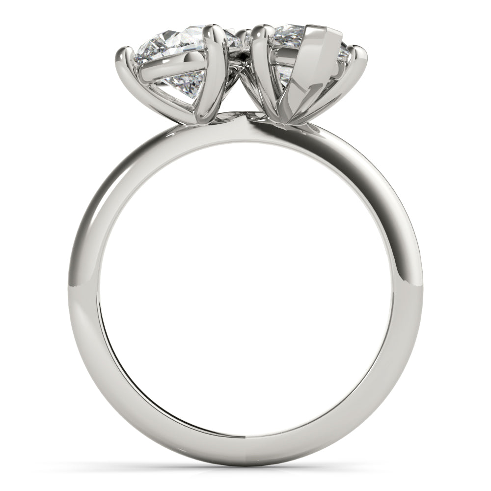 Jenna-2.50 Carats Pear & Marquise Moissanite Two Stone Engagement Ring