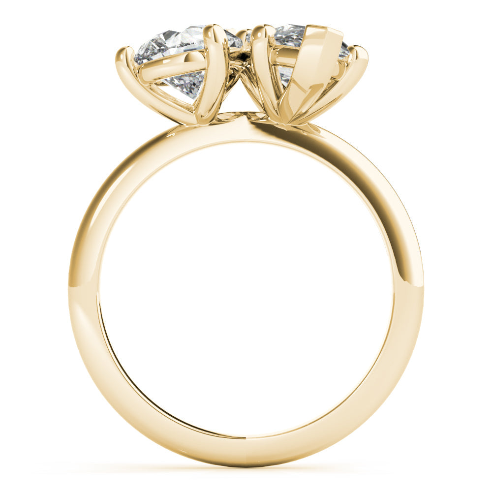 Jenna-2.50 Carats Pear & Marquise Moissanite Two Stone Engagement Ring