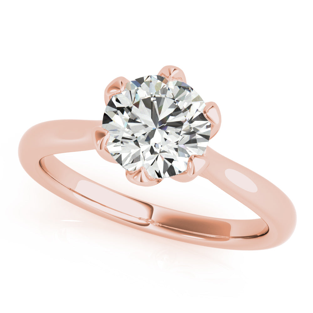 Gracelyn-1.0 Carats Round Moissanite Solitaire Engagement Ring