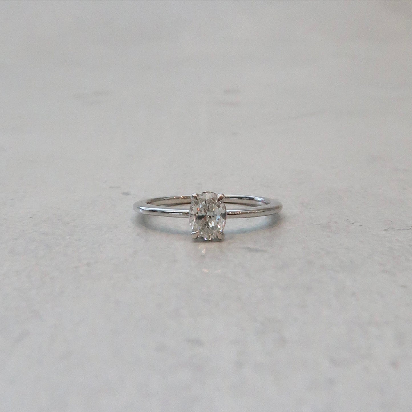 Lola-0.53 Carats Oval Moissanite Solitaire Engagement Ring