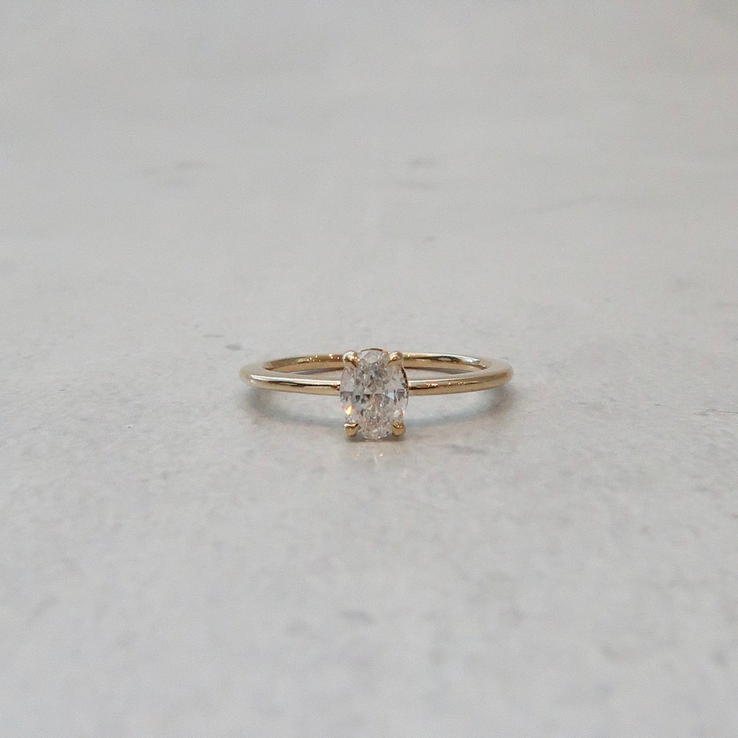 Lola-0.53 Carats Oval Moissanite Solitaire Engagement Ring