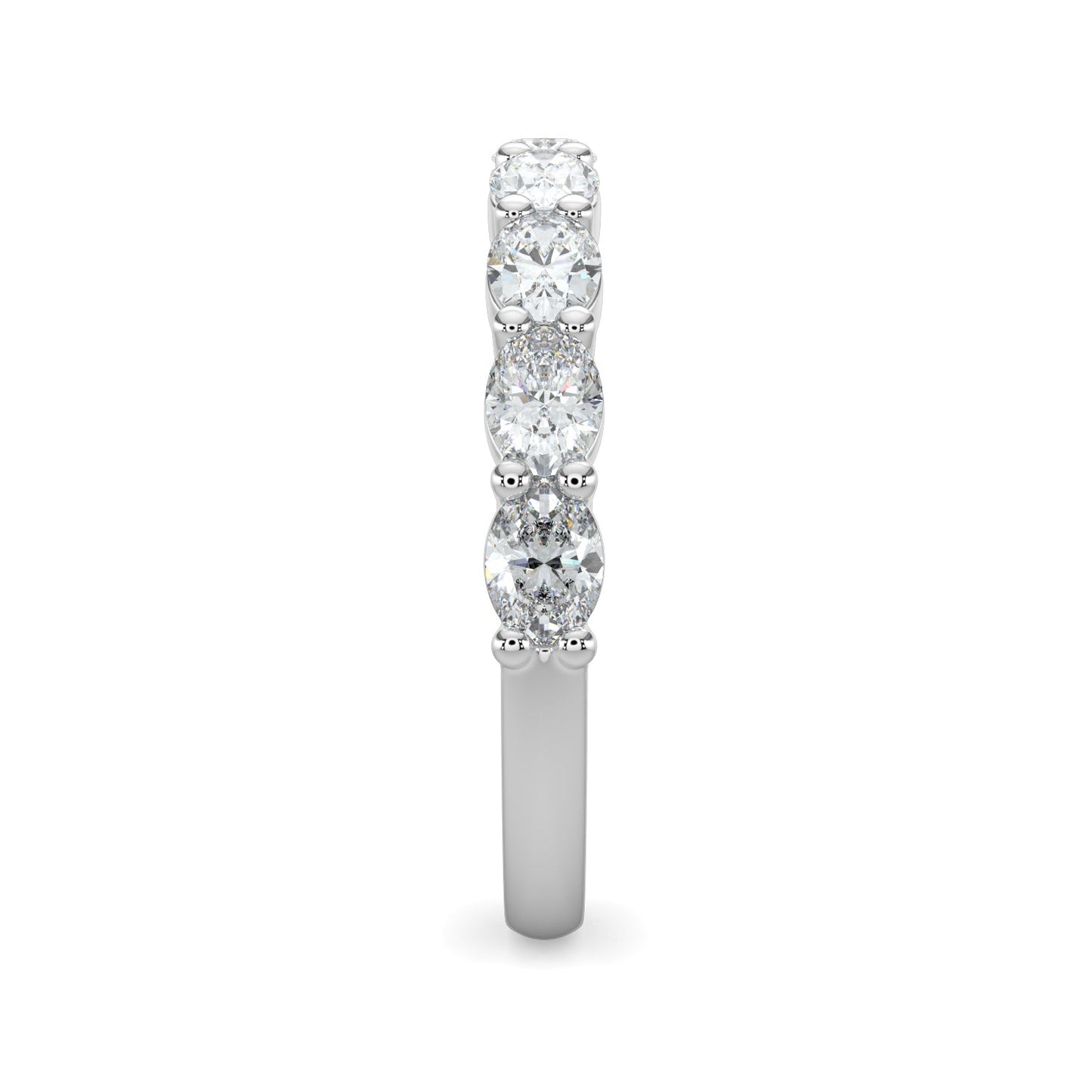 Arianna-0.30 TCW Oval Moissanite Half Eternity Wedding Band