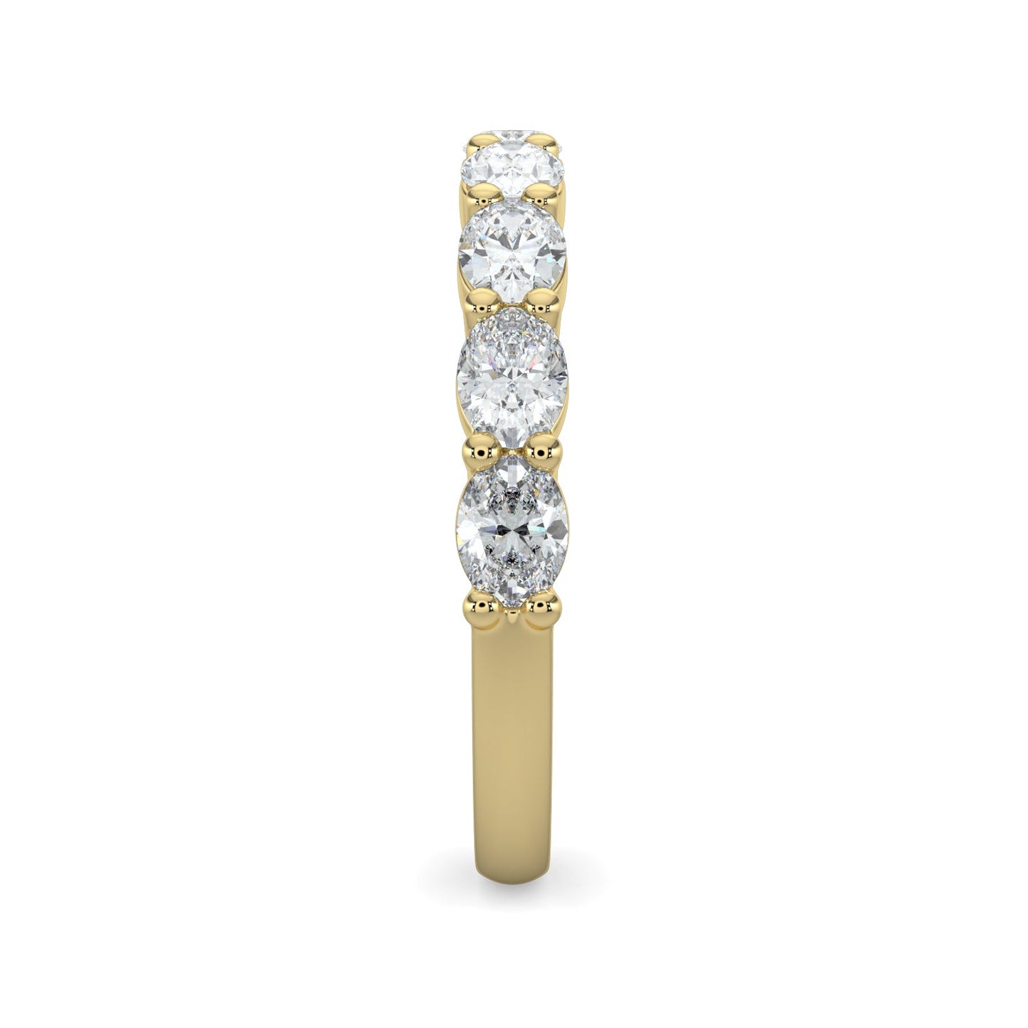Arianna-0.30 TCW Oval Moissanite Half Eternity Wedding Band