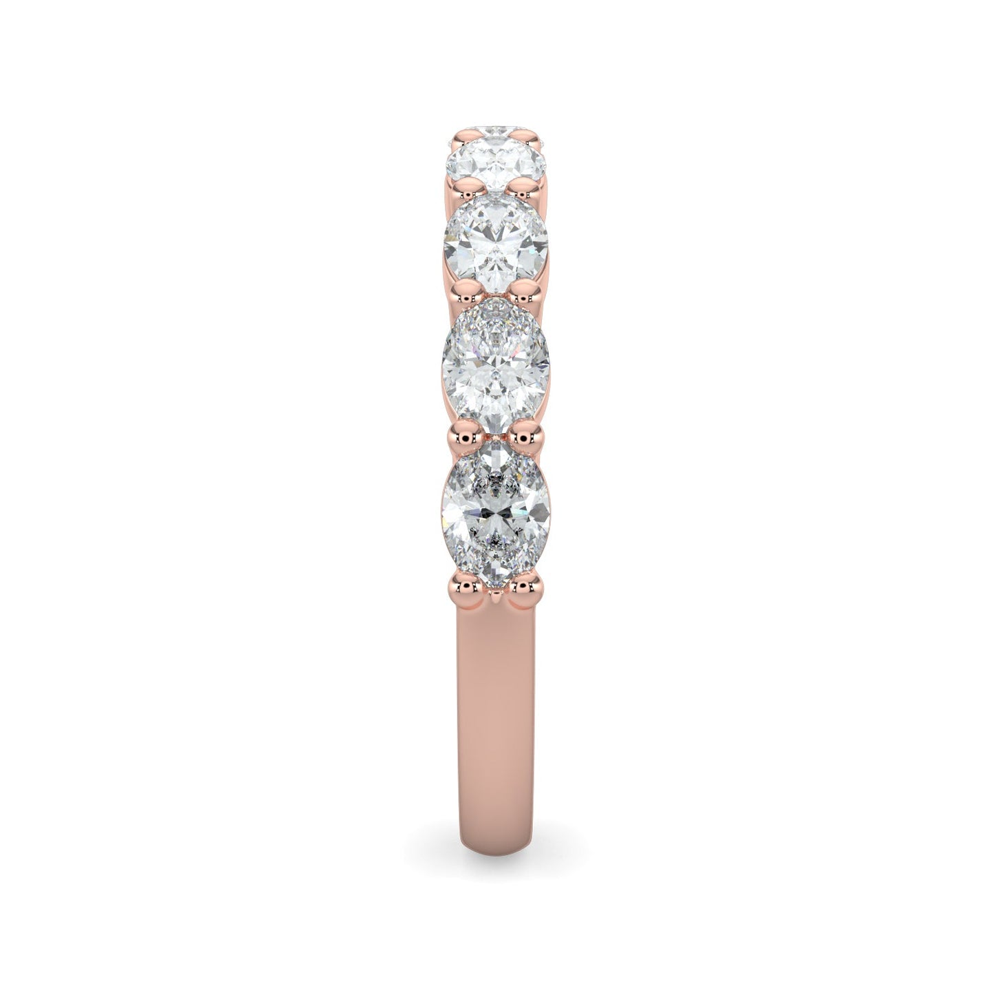 Arianna-0.30 TCW Oval Moissanite Half Eternity Wedding Band