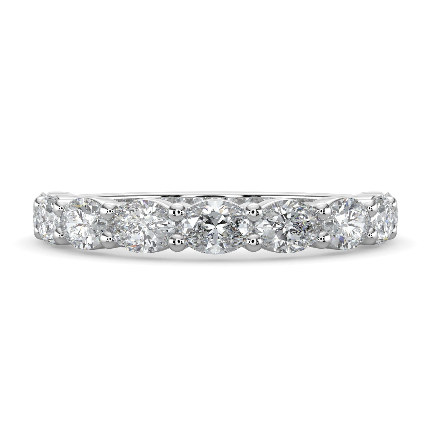 Arianna-0.30 TCW Oval Moissanite Half Eternity Wedding Band