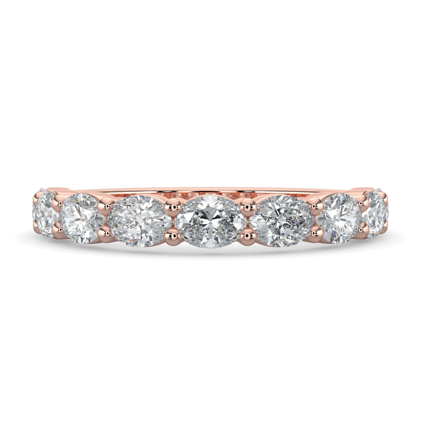 Arianna-0.30 TCW Oval Moissanite Half Eternity Wedding Band