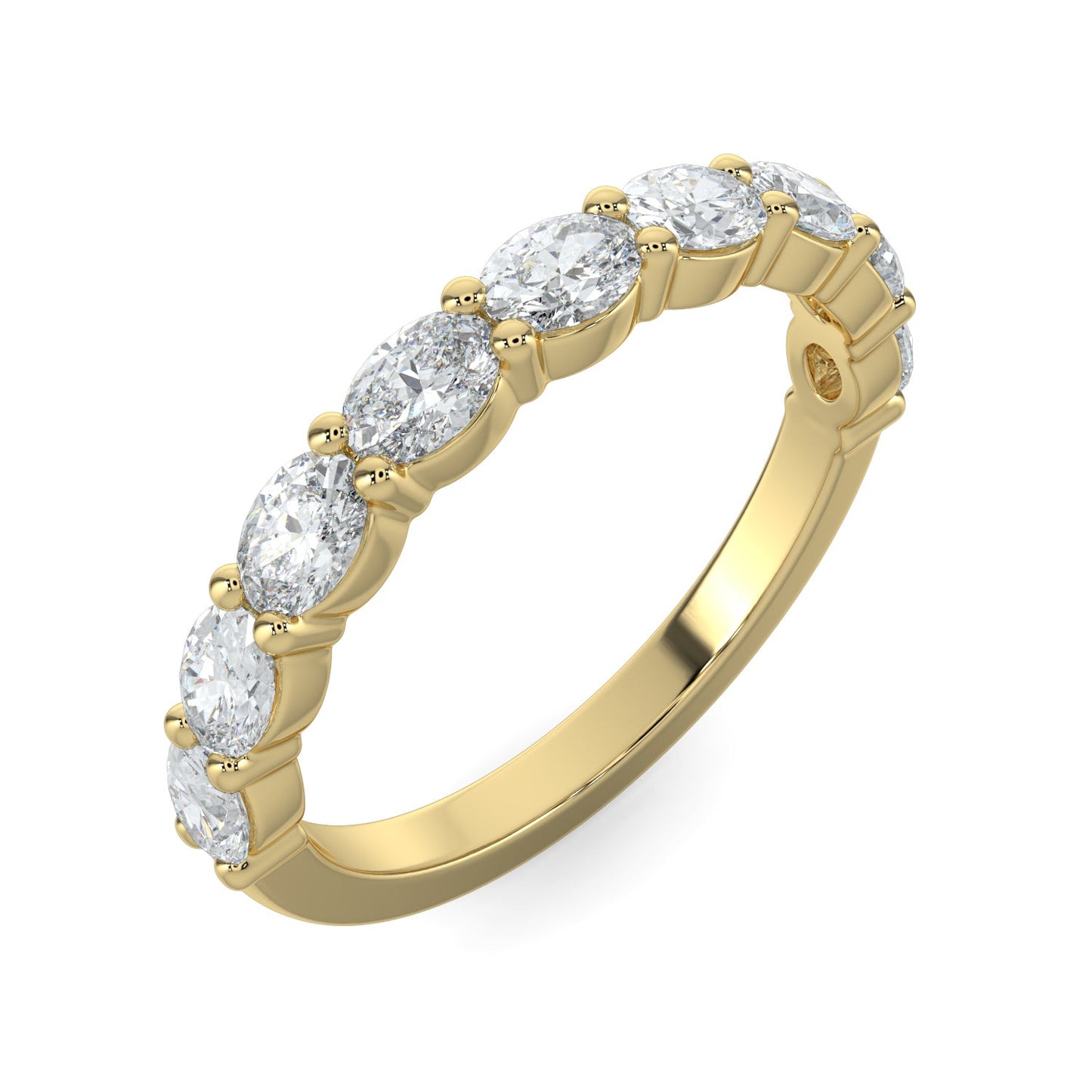 Arianna-0.30 TCW Oval Moissanite Half Eternity Wedding Band