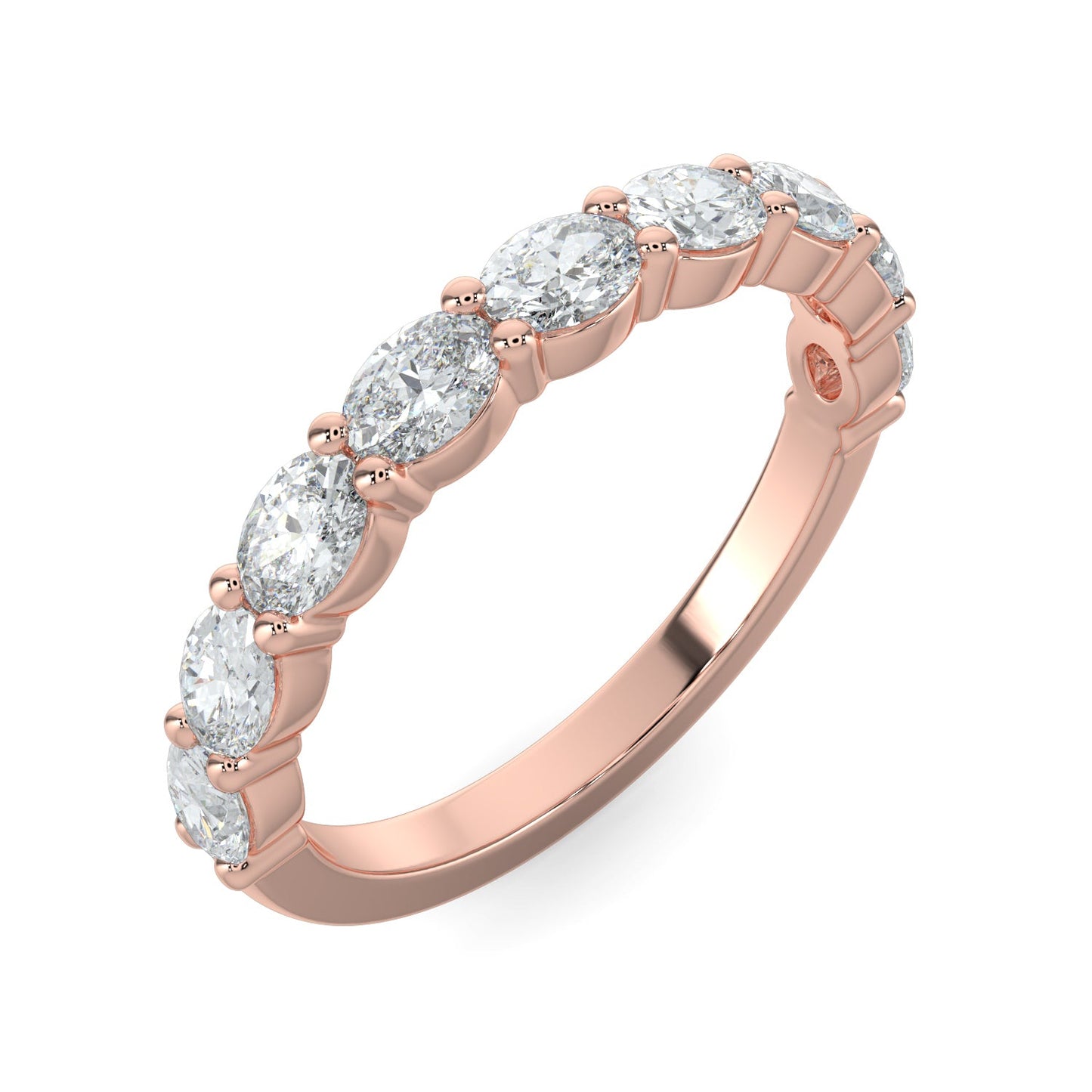 Arianna-0.30 TCW Oval Moissanite Half Eternity Wedding Band